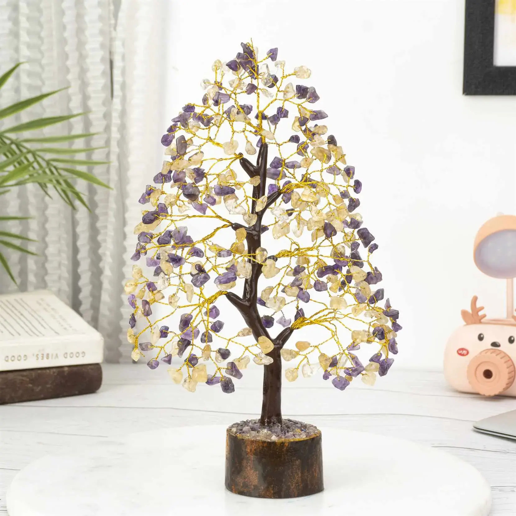 Amethyst & Citrine Crystal Tree of Life - Healing Gemstone Tree
