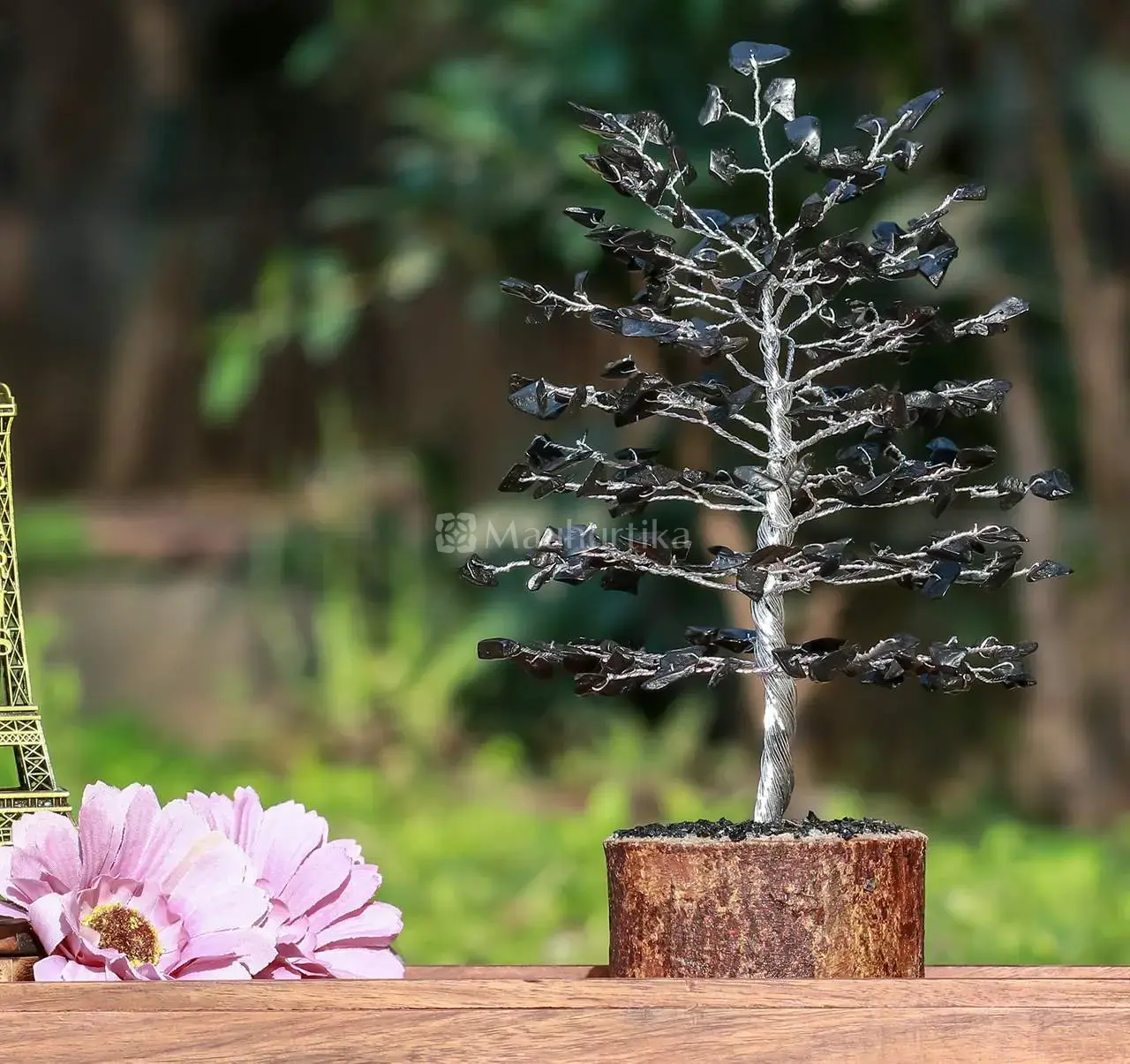 Black Agate Gemstone Tree of Life - Chakra Tree