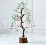 Green Onyx & Opalite Gemstone Crystal Tree of Life - Tranquil Energy Tree