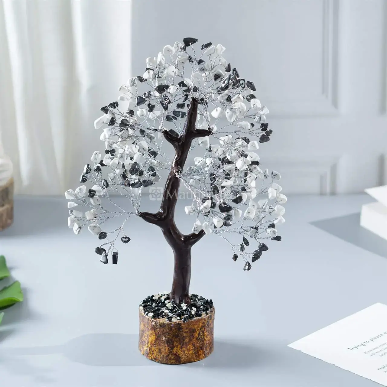 Hematite & Howlite Crystal Tree of Life - Healing Gemstone Tree