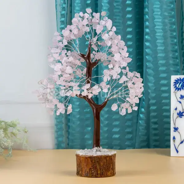 Rose Quartz Crystal Tree of Life - Healing Chakra Tree