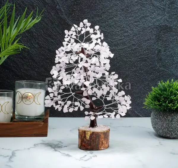 Rose Quartz Crystal Tree of Life - Healing Chakra Tree