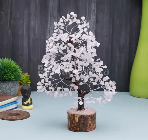Rose Quartz Crystal Tree of Life - Healing Chakra Tree