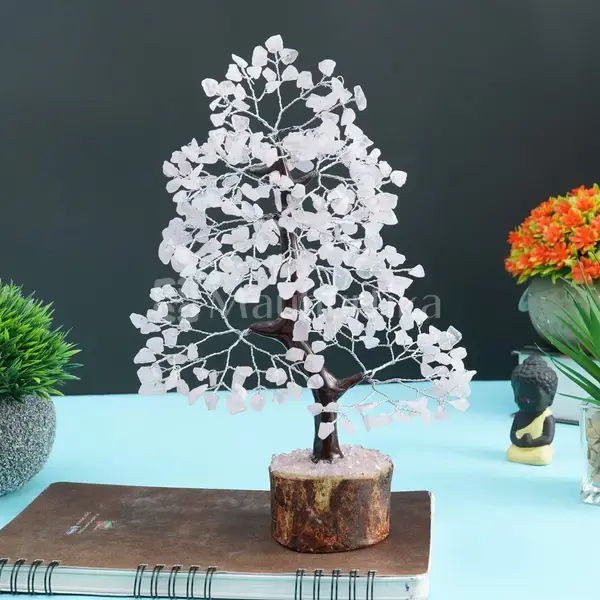 Rose Quartz Crystal Tree of Life - Healing Chakra Tree