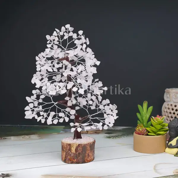 Rose Quartz Crystal Tree of Life - Healing Chakra Tree