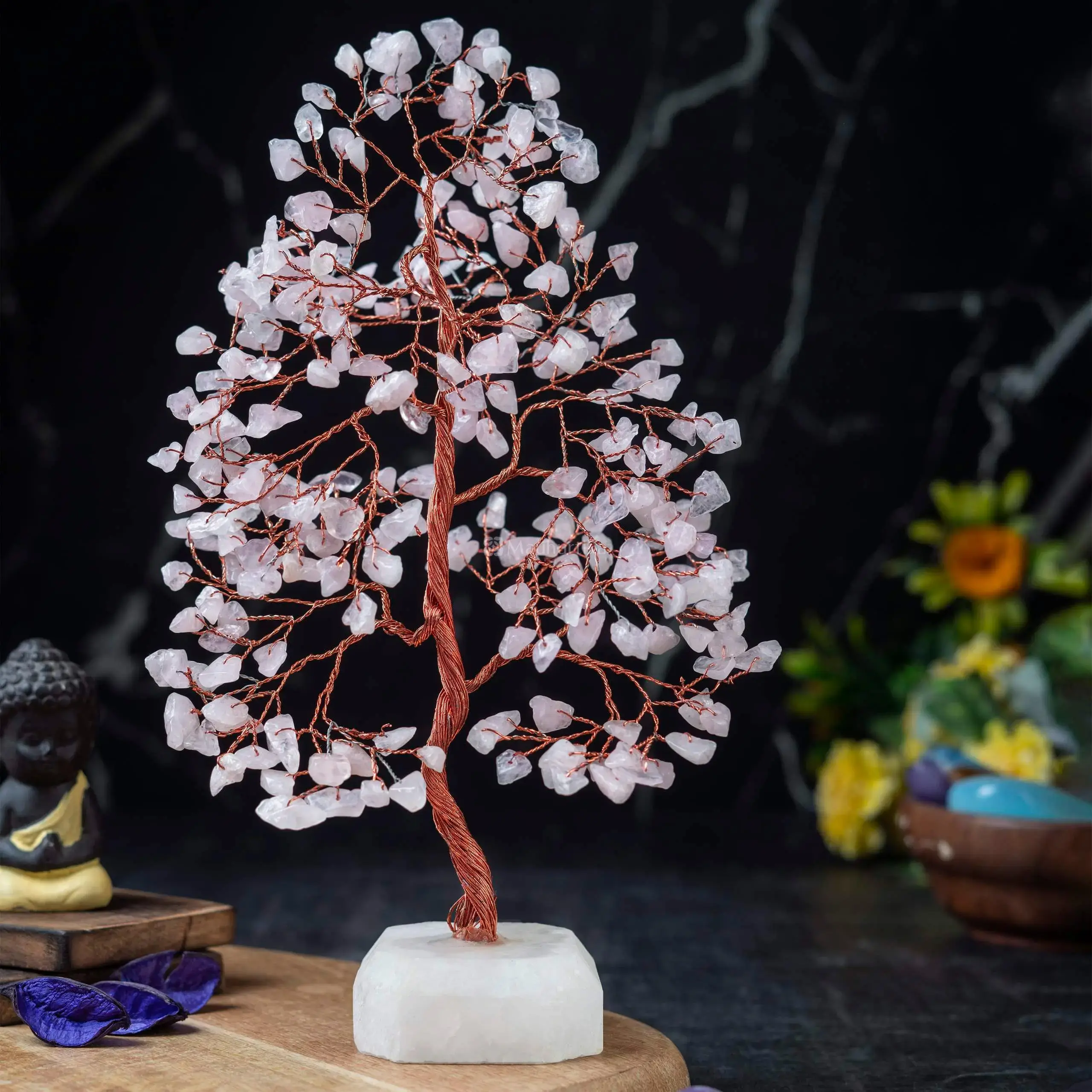 Rose Quartz Crystal Tree of Life - Healing Tree