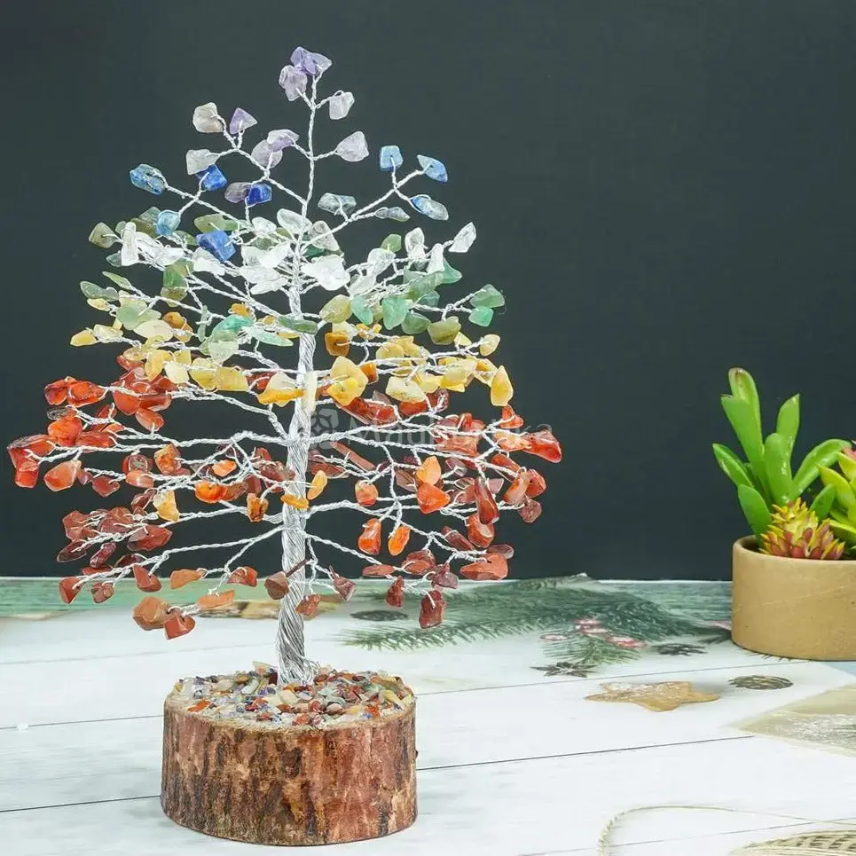 Seven Chakra Tree of Life - Crystal Tree - Positive Energy Enhancer