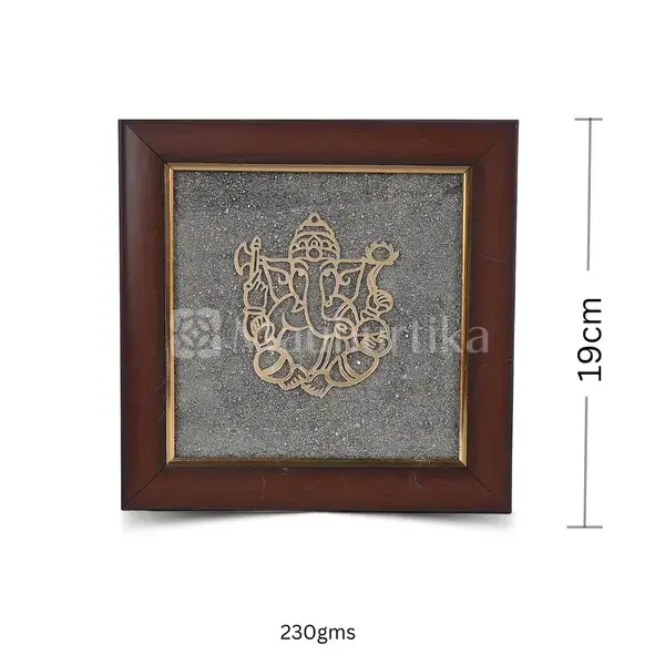 Ganesh Ji Pyrite Dust Frame - Prosperity Yantra