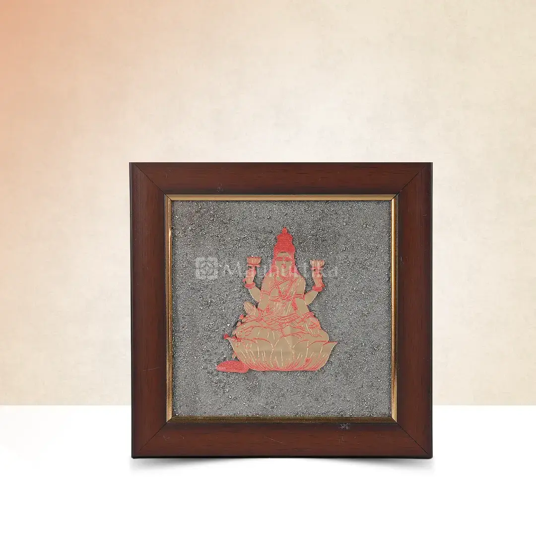 Goddess Laxmi Pyrite Dust Frame - Prosperity Yantra