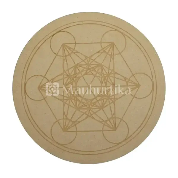 Sacred Geometry Boho Feminine Divinity Magos Circle Crystal Grid Plate - Spiritual Decor