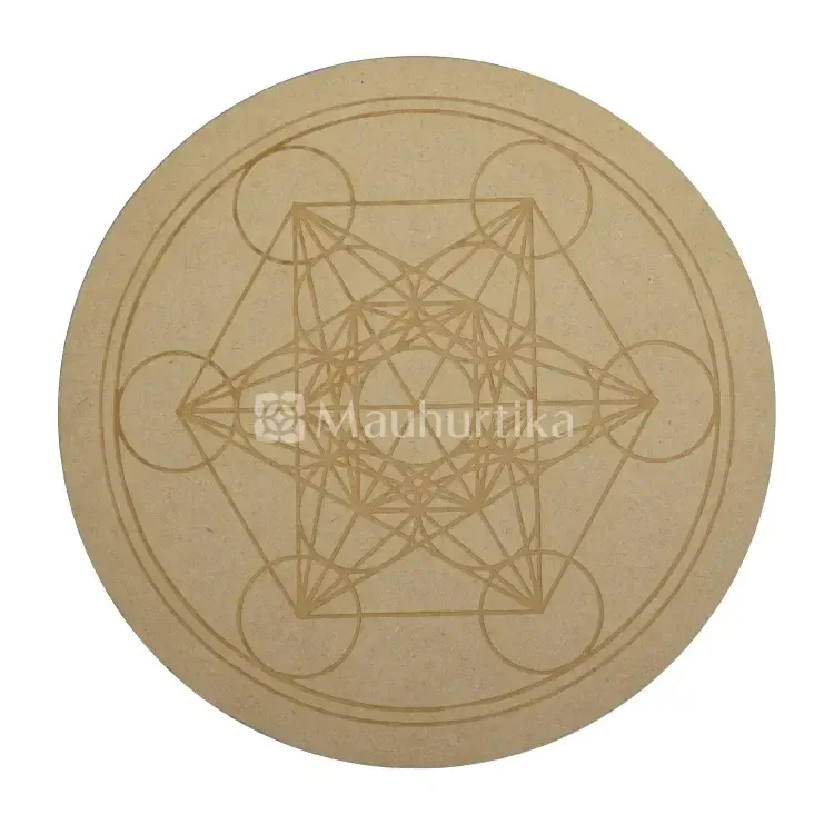 Sacred Geometry Boho Feminine Divinity Magos Circle Crystal Grid Plate - Spiritual Decor